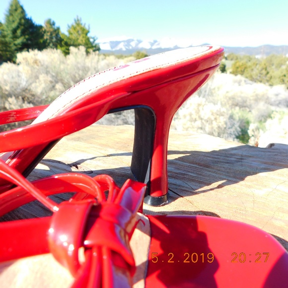 BP.  Butterfly Red Patent Strappy Mule - Picture 5 of 8